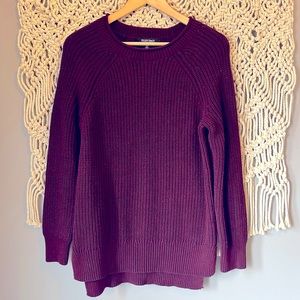 Ellen Tracy Maroon Cotton Blend Knit Sweater